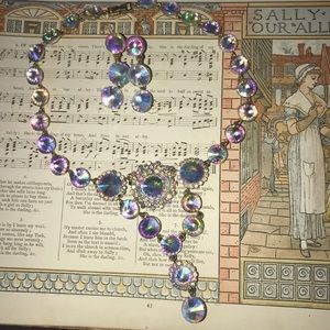 Vintage Rivoli Weiss like necklace set earrings